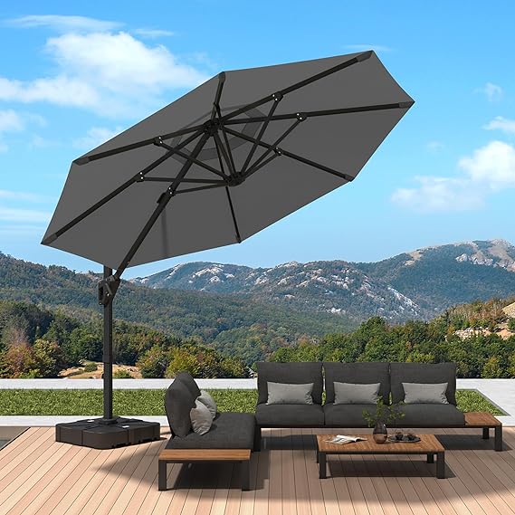 13Ft Patio Umbrella Outdoor Double-Sided Market Extra Large Table Umbrella