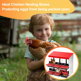 Two-Tier Chicken Nesting Box, 6 Hole Roll Away Eggs Laying Boxes with Perch