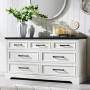 7 Drawer Dresser, 52" Farmhouse Chest of Drawers for Bedroom, Wide Dresser