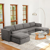 Oversized Modular Sectional Fabric Sofa Set, Extra Large U Shaped Couch with Reversible