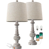 25.75" Traditional 3-Way Dimmable Table Lamp Set of 2 for Living Room Bedside