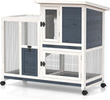 Rabbit Hutch Indoor Bunny Cage Outdoor Wooden Guinea Pig House for Small Animals