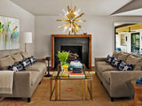 Gold Sputnik Chandelier Light 12 Lights, 24" Modern Starburst Chandelier Light Fixture