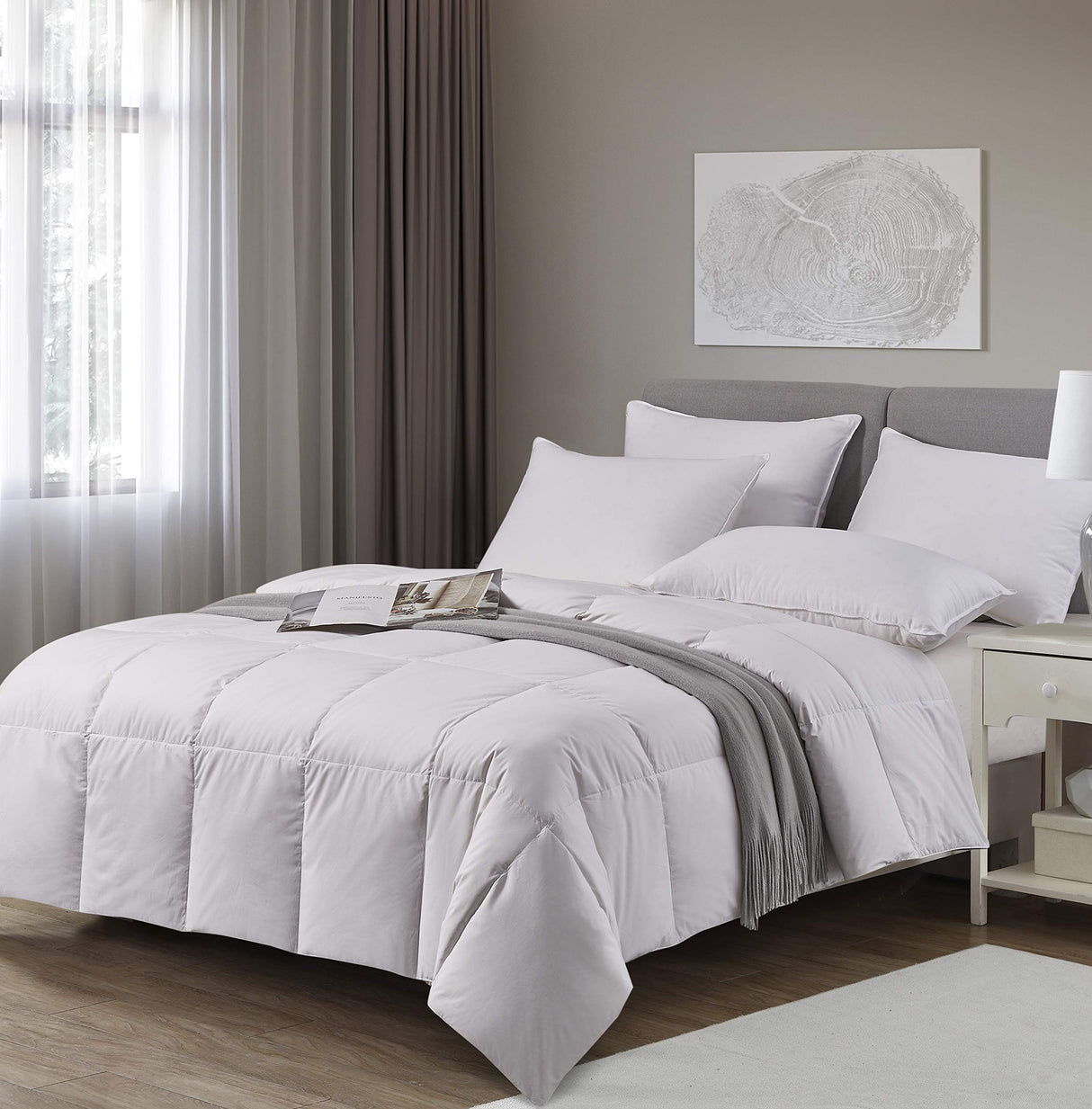 Extra Warmth White Down Fiber Comforters, Full/Queen
