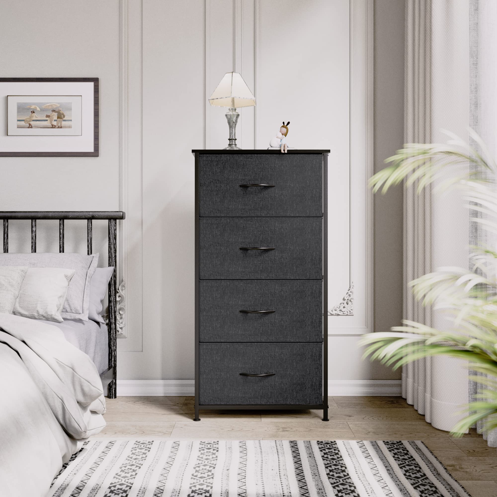 Storage Tower with 4 Drawers - Fabric Dresser