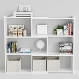 Tier Shelving Unit, Expandable 30-55 inch Wide, Large Corner Bookcase, Freestanding Book Storage Shelves for Home and Commercial Use, Black