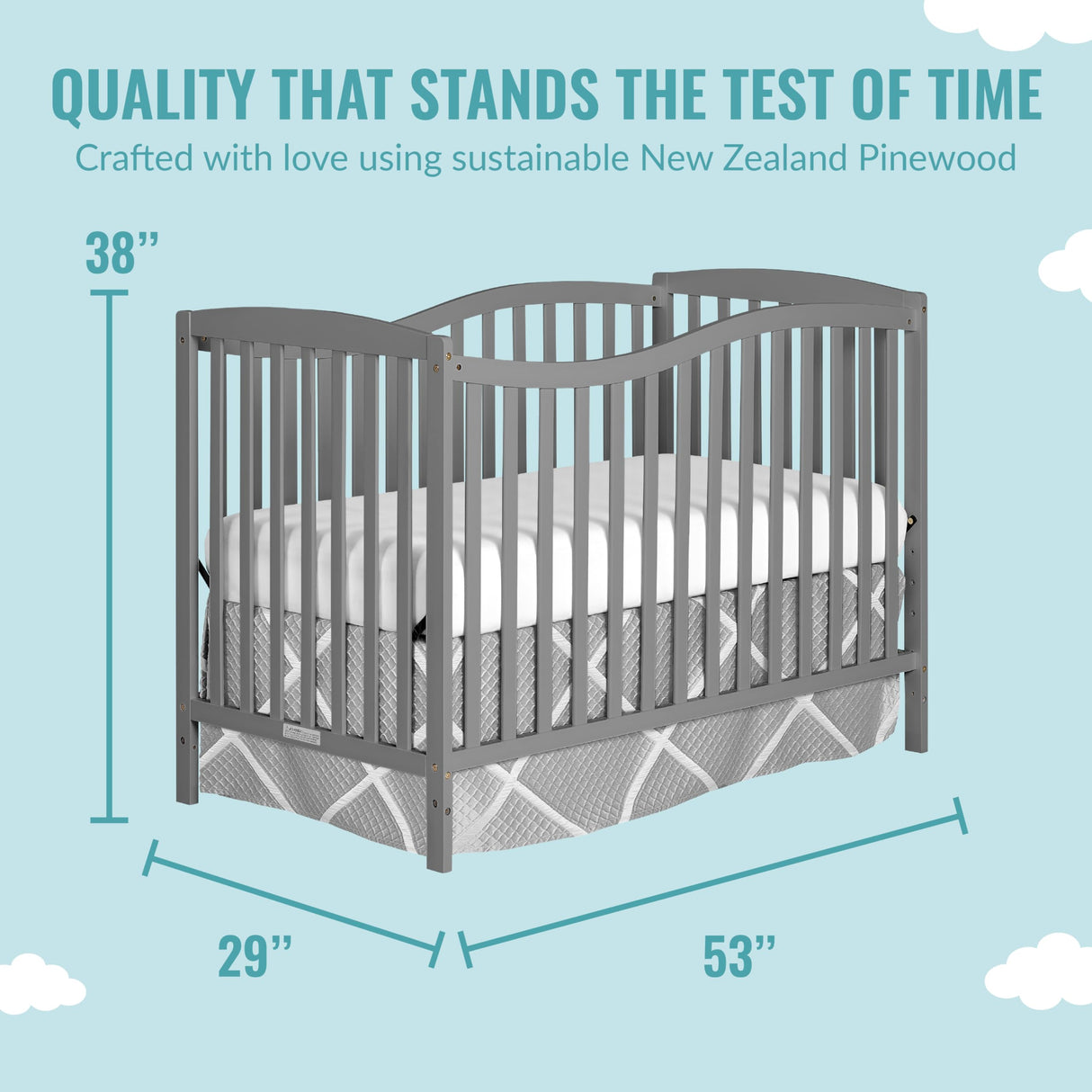 Chelsea 5-in-1 Convertible Crib, Steel Grey