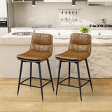 26 Inch Counter Height Bar Stools Set of 2, Double-Layer Upholstered Dinner Bar Stools