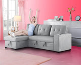 L Shaped Sofa - 82'' Sectional Sofa with 2 in 1 Pull Out Couch Bed