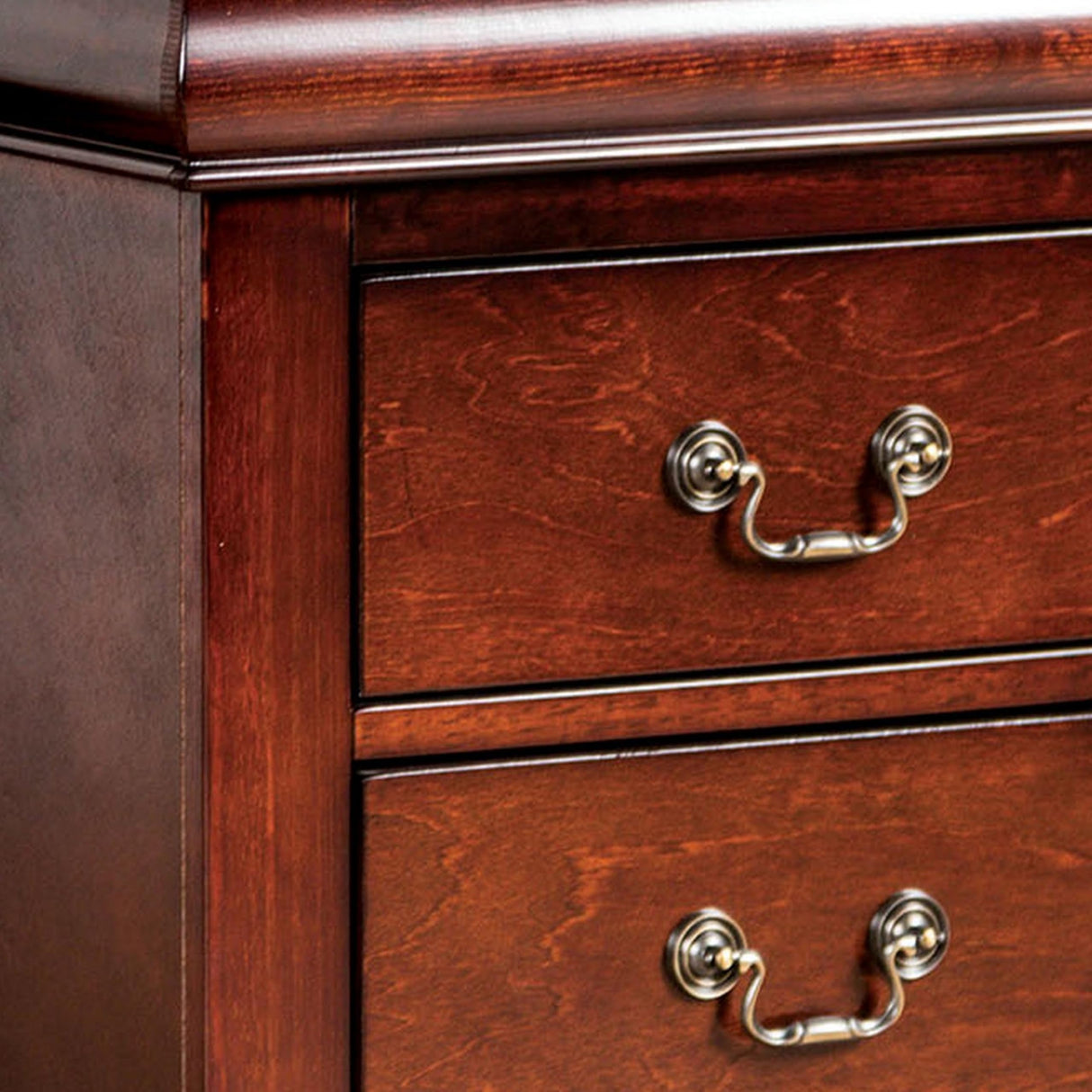 Nightstand, 2 Drawers, Solid Wood