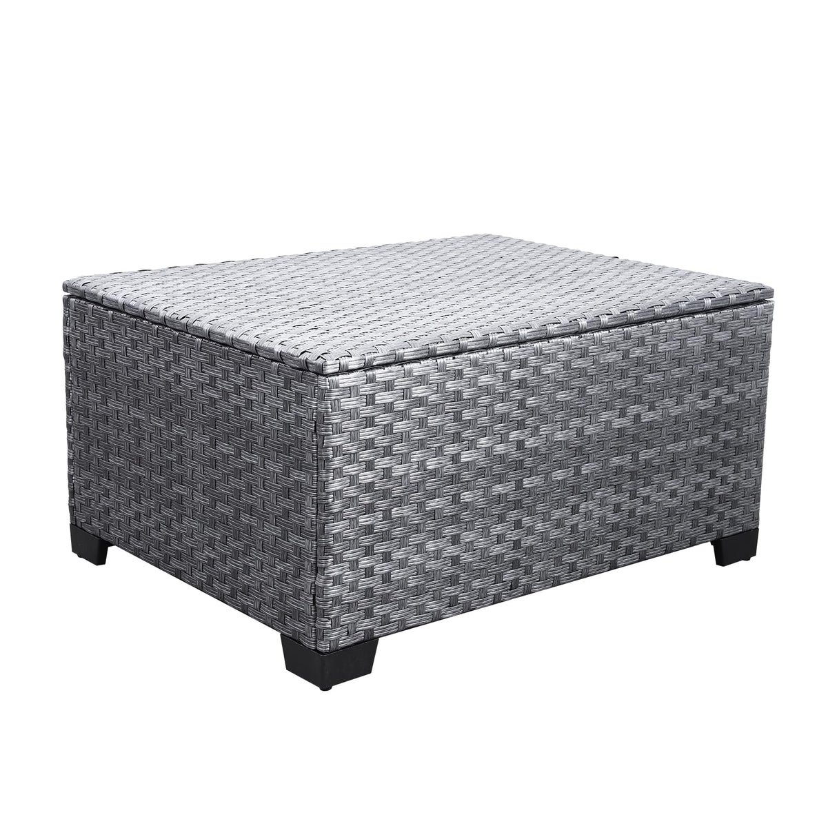 Outdoor PE Wicker Coffee Table - Resin Rattan Patio Table