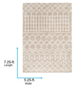 Hapsburg Moroccan Shag Area Rug, 5'3" x 7'3", Beige