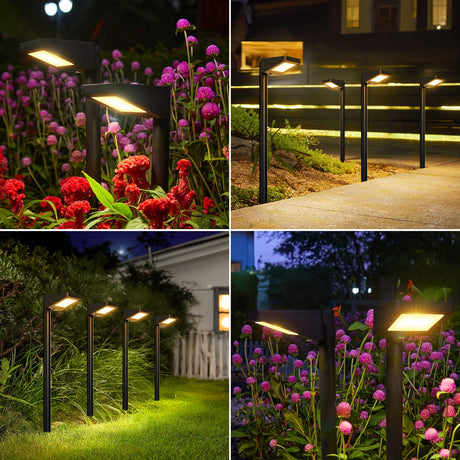 Solar Pathway Lights Outdoor, 8Pack 3500K Warm White Solar Powered Outdoor