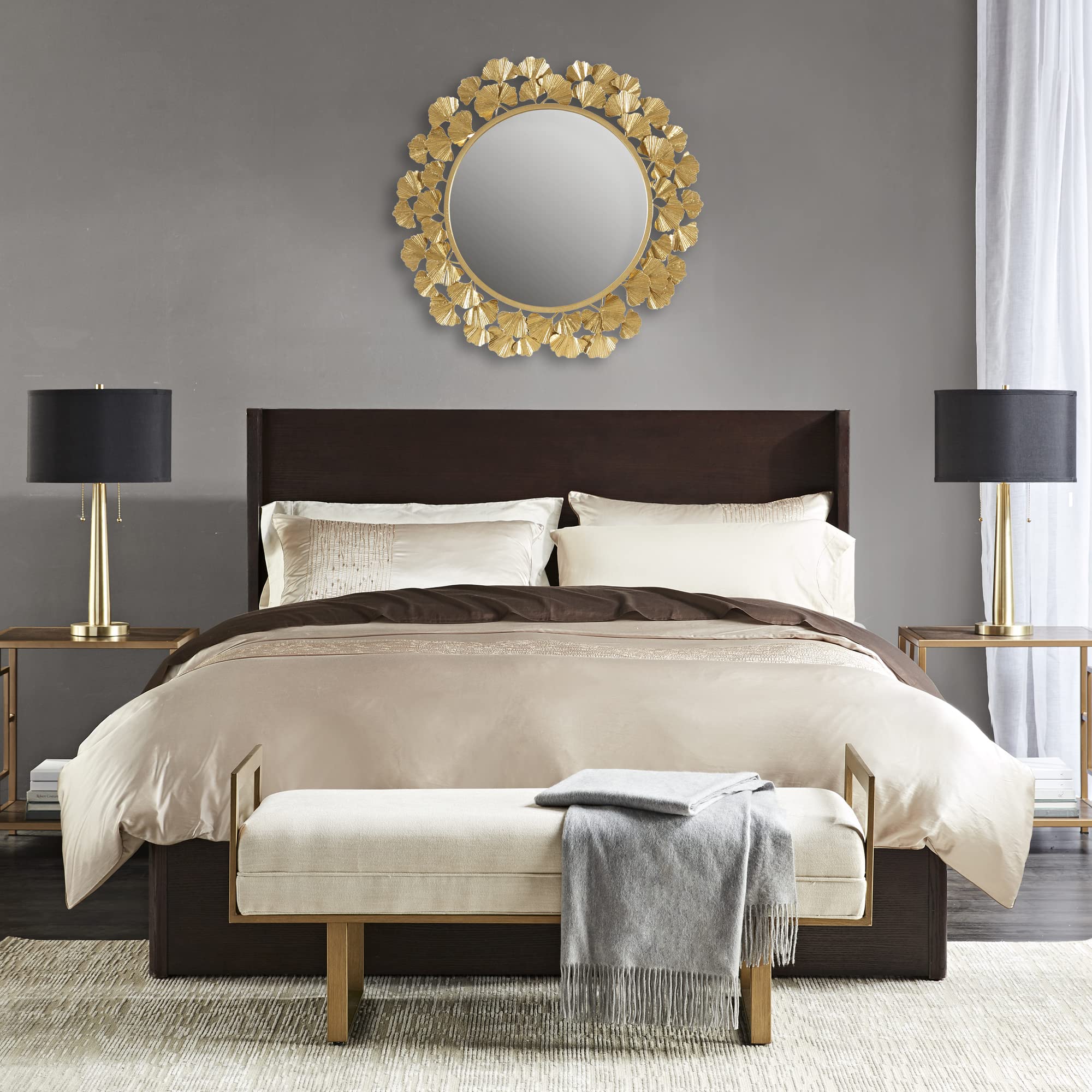 Wall Décor Large Round Living Room Iron Metal Mirrors Ready to Hang Bedroom Decoration