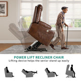 Electric Power Lift Recliner Chair for Elderly, Faux Leather Recliner Chair with Massage