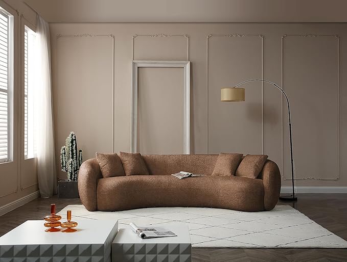 Oversized Modular Curved Sofa with Extra Wide Chaise Lounge and Throw Pillows