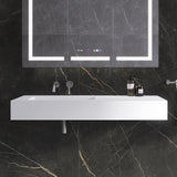 47"x19" Wall-Mounted Stone Resin Rectangular Vessel Sink