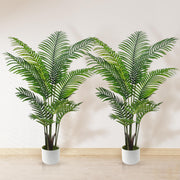 Artificial Palm Tree 4FT, Suntee Fake Tree with White Tall Planter 2 Pack