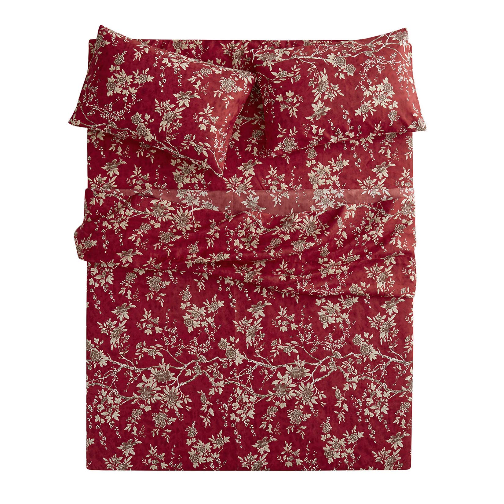 - Floral Bed Sheets, 4-Piece Sheet Set, Vintage Flower Shabby Chic Botanical Coquette Cottagecore,