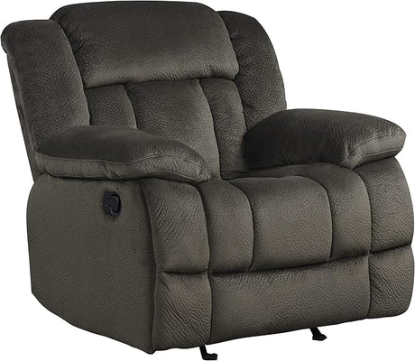 9636-1 Laurelton Textured Plush Microfiber Glider Recliner Chair, Chocolate Brown