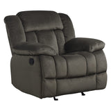 9636-1 Laurelton Textured Plush Microfiber Glider Recliner Chair, Chocolate Brown