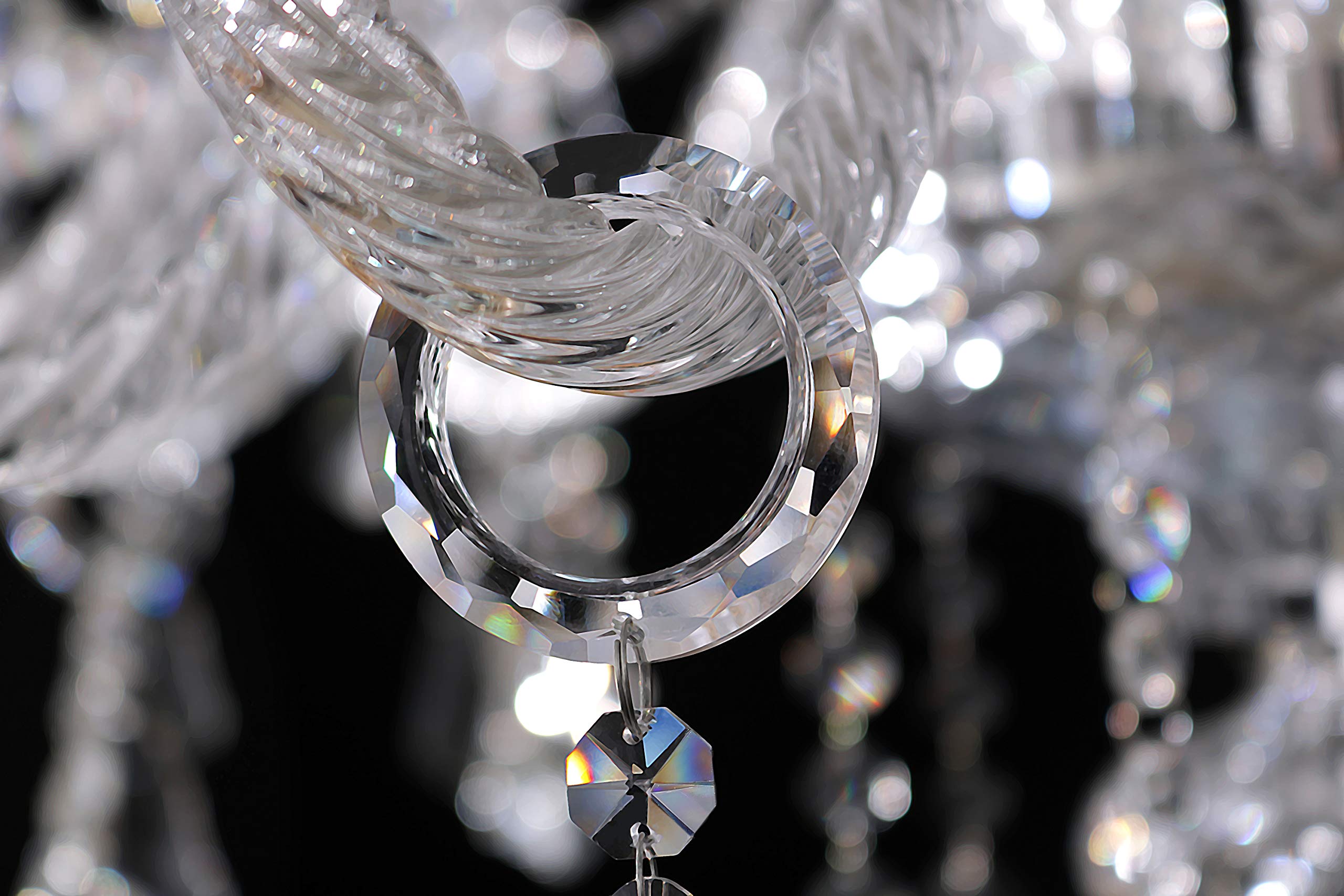 Clear 15 Lights K9 Crystal Chandelier Modern Luxurious Light Candle Pendant Lamp