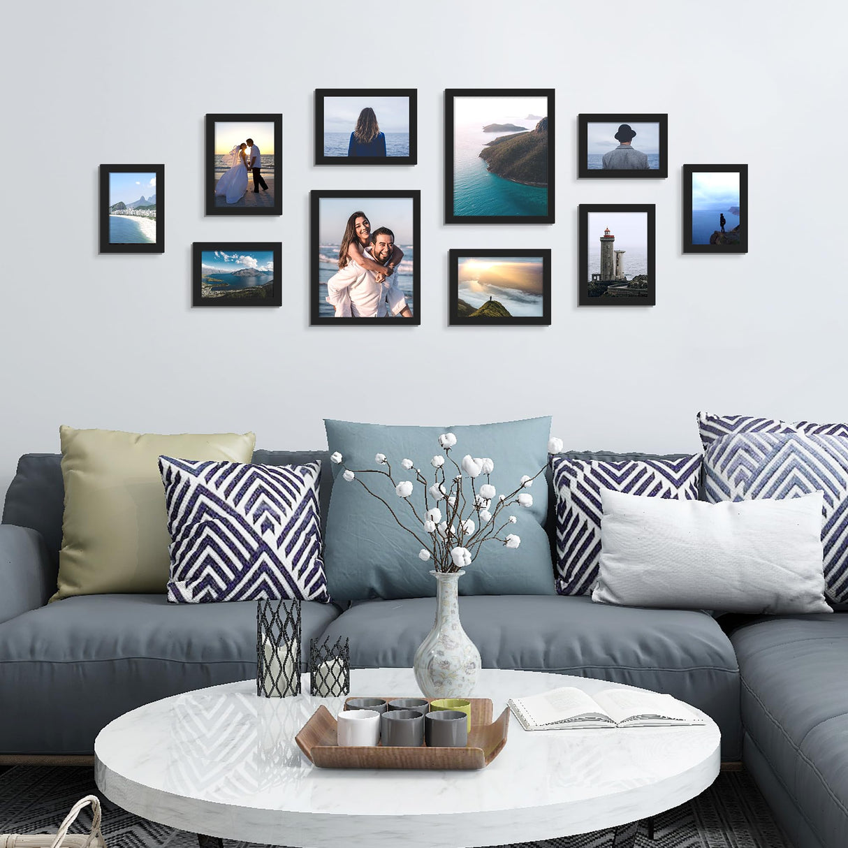 10 Pack Picture Frames Collage Wall Decor with Glass