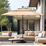 10ft Outdoor Patio Umbrellas for Outside, 3 Tier Vented Market Table Umbrella