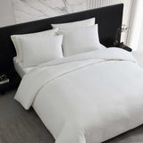 Luxurious Grid Pattern Comforter Set with Matching Shams - Bark Texture White King