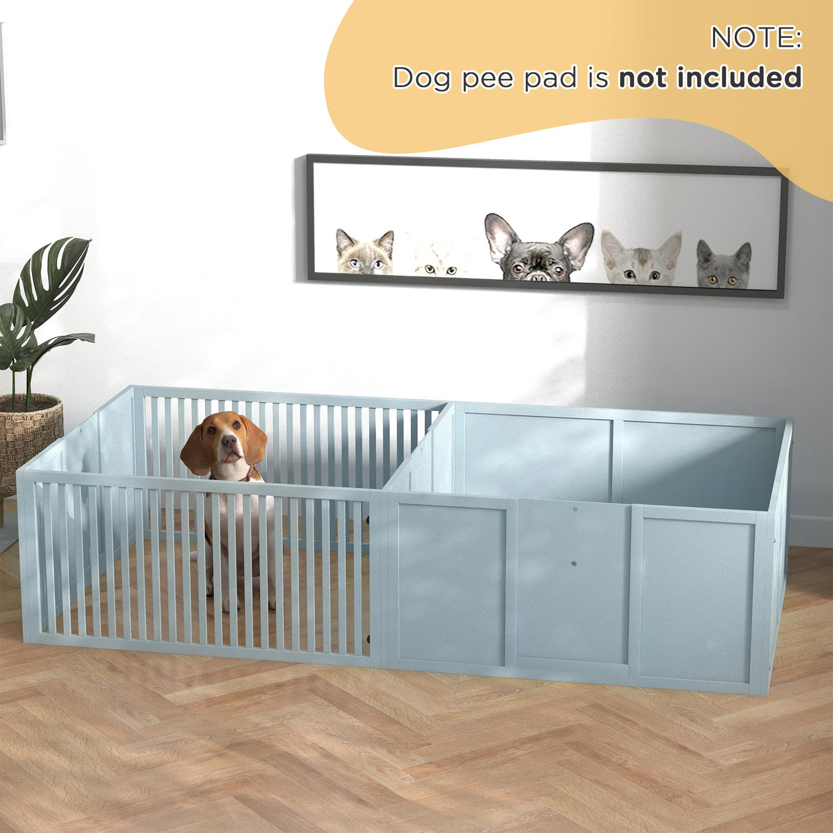 Dog Whelping Box with Removable Doors - 81" x 39" x 20"
