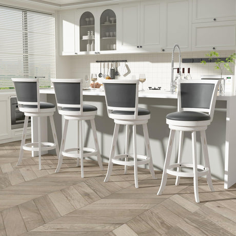 29" Bar Height Swivel Stools, High Back Swivel Bar Stools