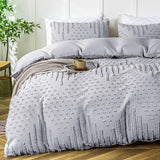 Boho Duvet Cover Set, 3 Pieces Tufted Comforter Set for All Season, Textured Duvet Cover
