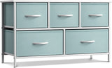 Kids Dresser with 5 Drawers - Storage Chest Organizer Unit with Steel Frame