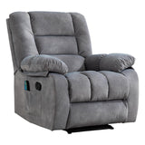 Overstuffed Massage Recliner Chairs with Heat and Vibration, Soft Fabric Single Manual