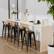 Outdoor Patio Bar Stools Set of 4 with Back,Arlunar Counter Height Industrial Metal Barstools