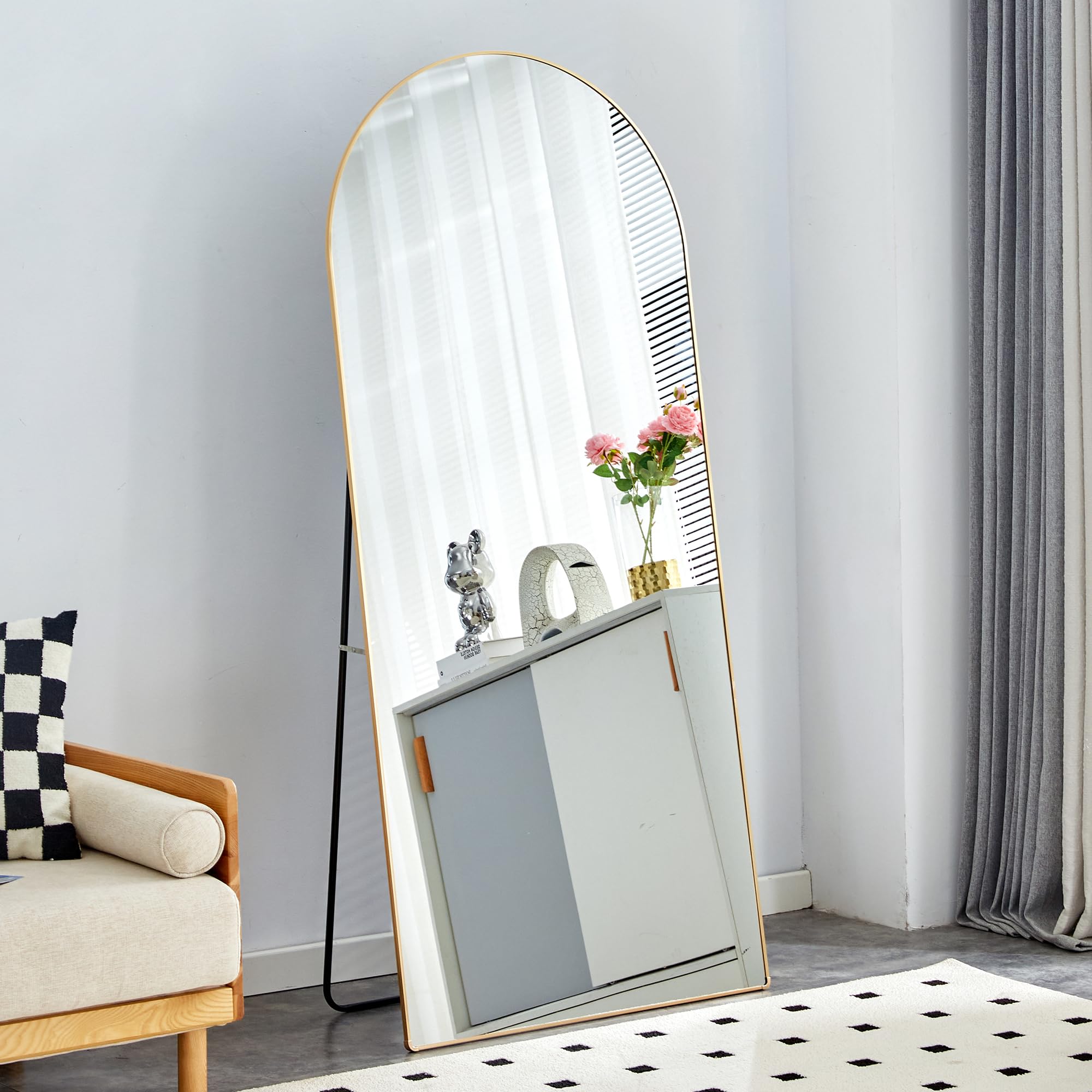 Modern Full Length Mirror Arched Floor Mirror, Full Length Dressing Mirror