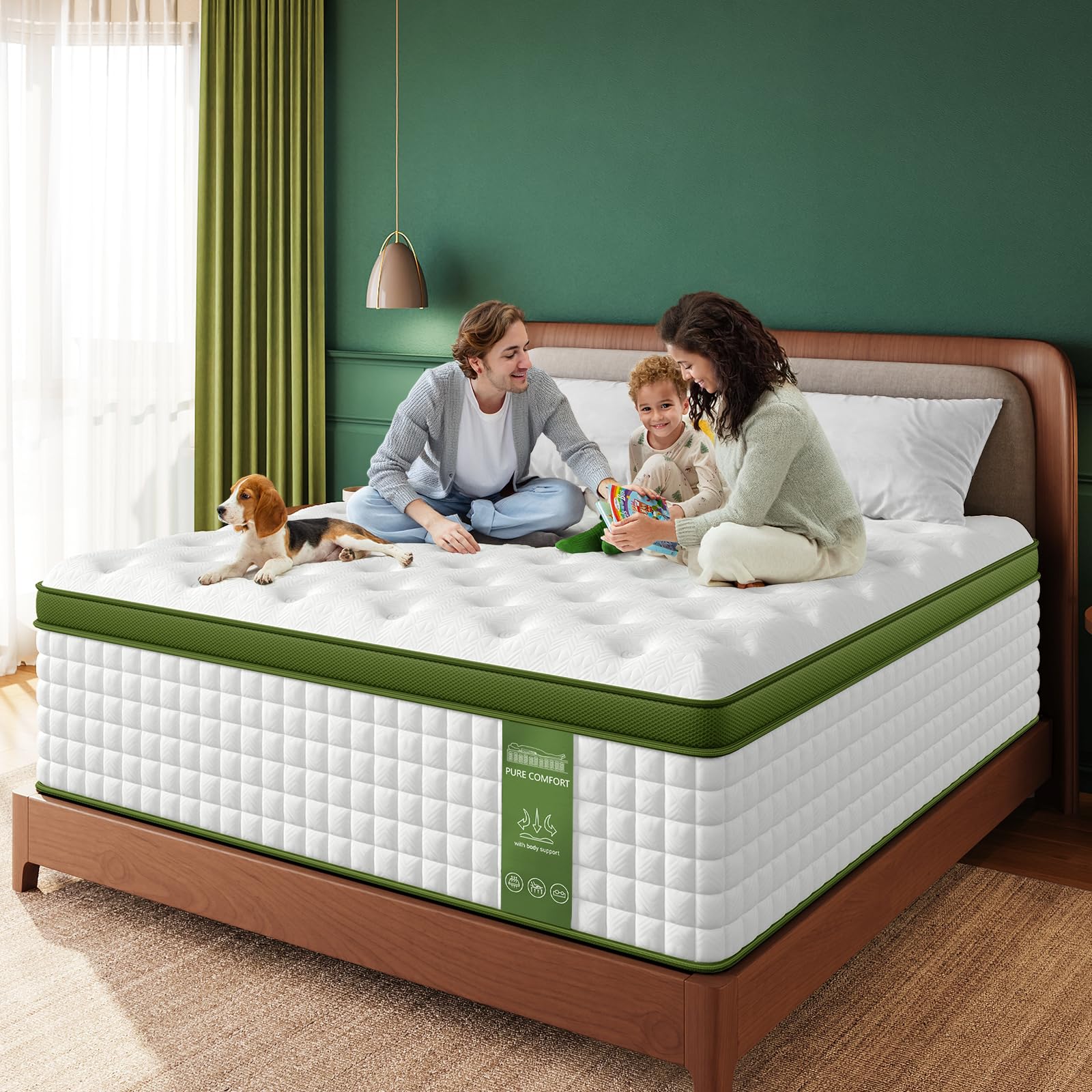 King Mattress, 14 Inch Hybrid Mattress King Size in a Box with Gel Memory Foam and Pocket