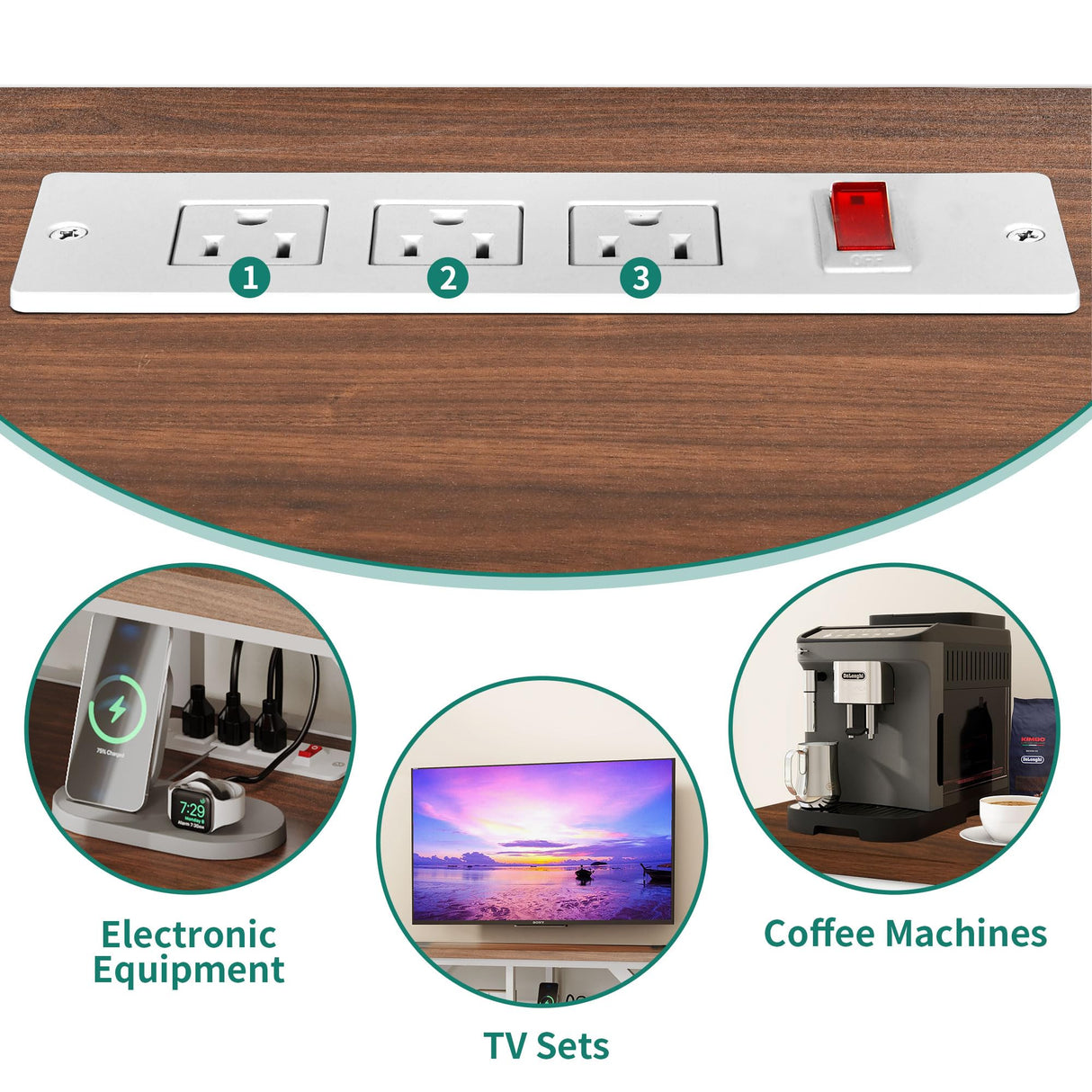 51 Inch Console Table Sofa Table with Power Outlets, Modern Entryway Table Foyer Table