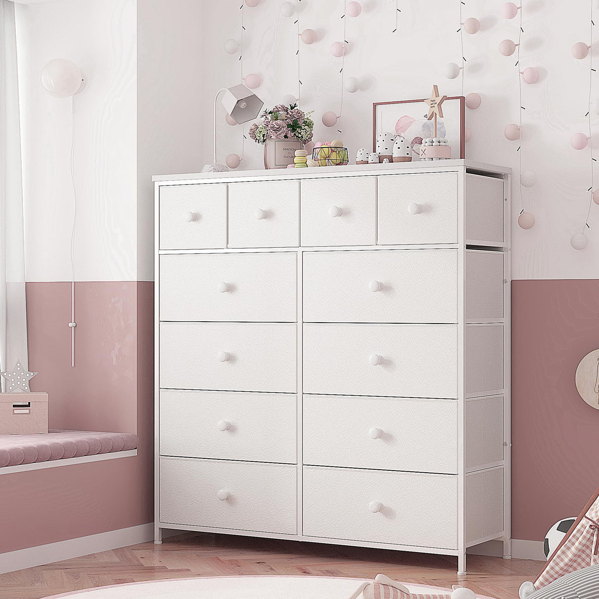 Dresser,White Dresser for Bedroom with 12 Drawers,Tall Dressers for Bedroom,