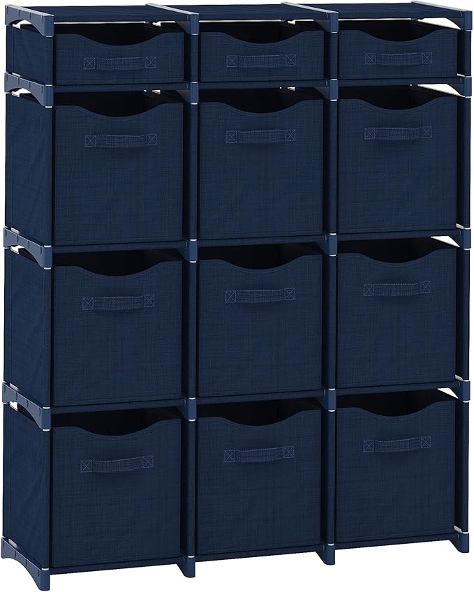 9 Cube Closet Organizers, Includes All Storage Cube Bins, Easy To Assemble Storage Unit With Drawers | Room Organizer For Clothes,