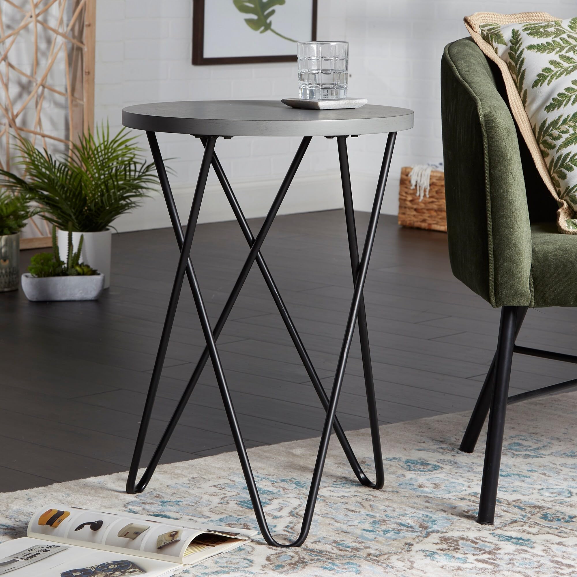 End Table, Small, Black Vendee Gray