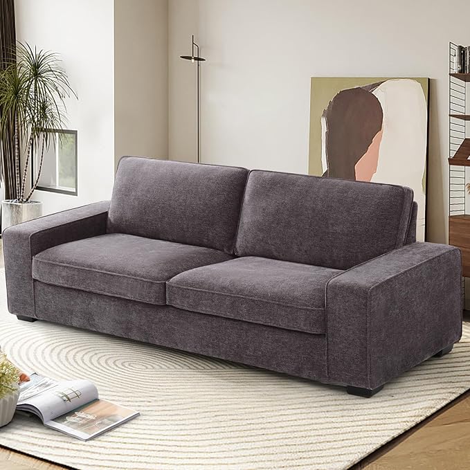 Sofa Couch, 88" Chenille Loveseat for Living Room, 3 Seater Lounge Sofa