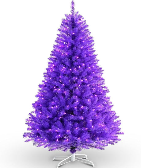 6.5ft Pre-Lit Blue Christmas Tree, Artificial Holiday Decorative Tree with UL Listed 300 Blue