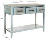 Home Collection Aiden Barn Blue 3-Drawer Bottom Shelf Console Table