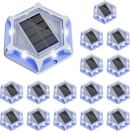 Solar Driveway Lights Dock Outdooor Waterproof Marker Lights,12 Pack Solar Deck Lights 2