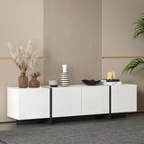 Modern TV Stand, 65 70 75 Inch White TV Stands for Living Room, Entertainment Center