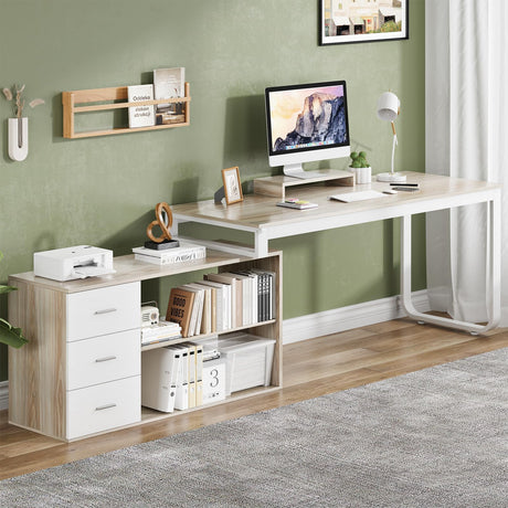 Home Office Computer Desk with 3 Drawers and2 Shelves,