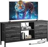 TV Stand Dresser for Bedroom, Entertainment Center with Power Outlet for 50" TV,