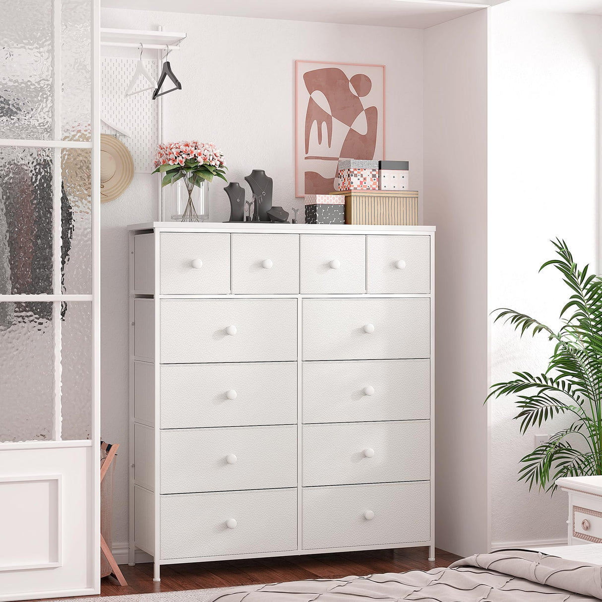 Dresser,White Dresser for Bedroom with 12 Drawers,Tall Dressers for Bedroom,