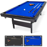 Full Size 8 ft x 4.2 ft Billiards Game Table - Foldable Design, Includes Full Set of Pool Balls